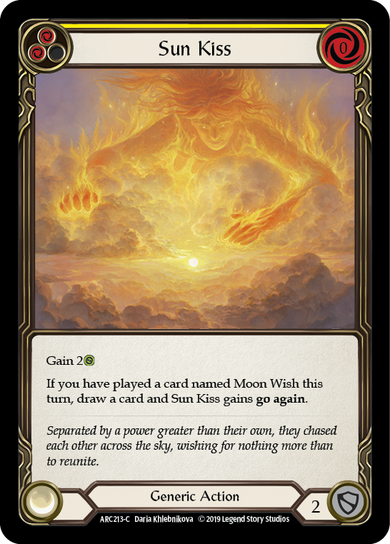 Sun Kiss (Yellow) [ARC213-C] (Arcane Rising)  1st Edition Rainbow Foil | Kessel Run Games Inc. 