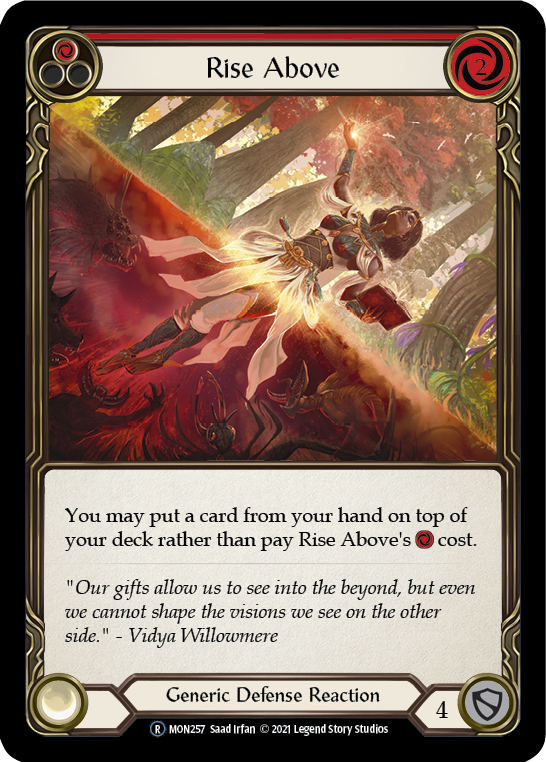 Rise Above (Red) [U-MON257-RF] (Monarch Unlimited)  Unlimited Rainbow Foil | Kessel Run Games Inc. 