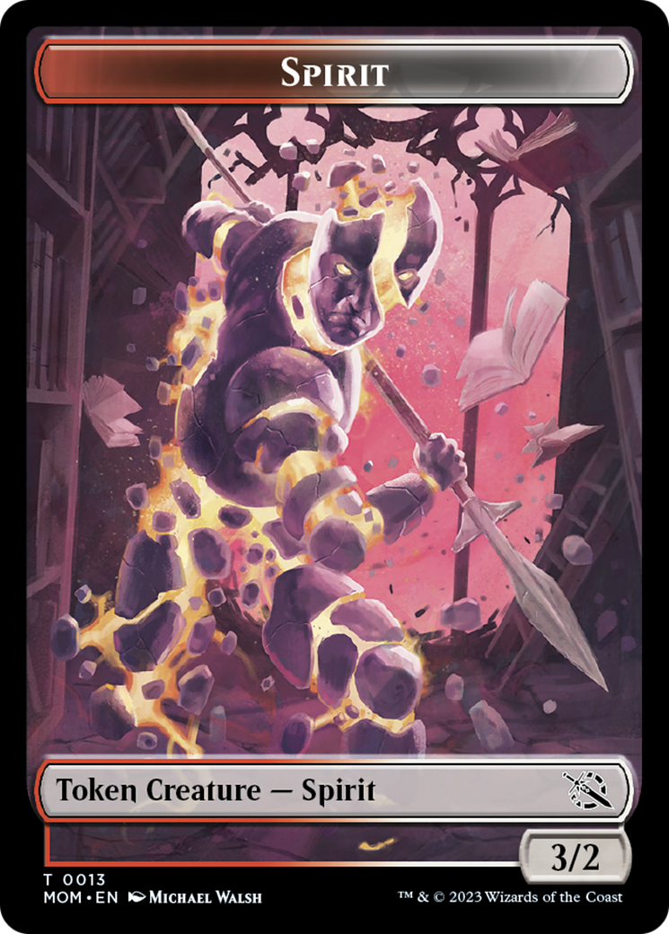 Warrior // Spirit (13) Double-Sided Token [March of the Machine Tokens] | Kessel Run Games Inc. 