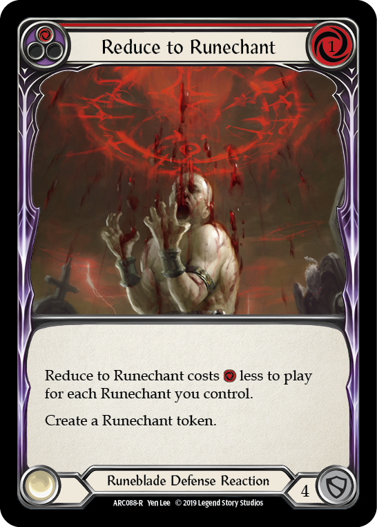 Reduce to Runechant (Red) [ARC088-R] (Arcane Rising)  1st Edition Rainbow Foil | Kessel Run Games Inc. 