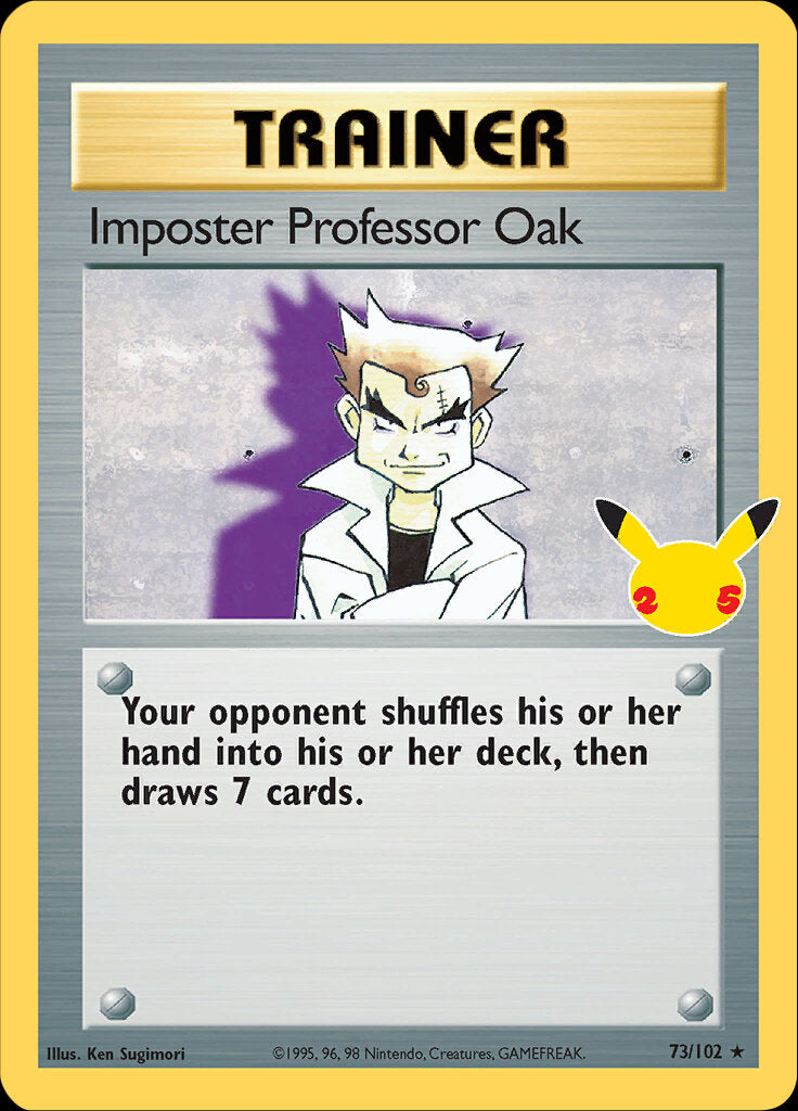 Imposter Professor Oak (73/102) [Celebrations: 25th Anniversary - Classic Collection] | Kessel Run Games Inc. 