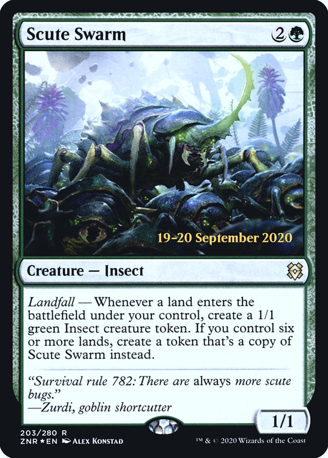 Scute Swarm [Zendikar Rising Prerelease Promos] | Kessel Run Games Inc. 