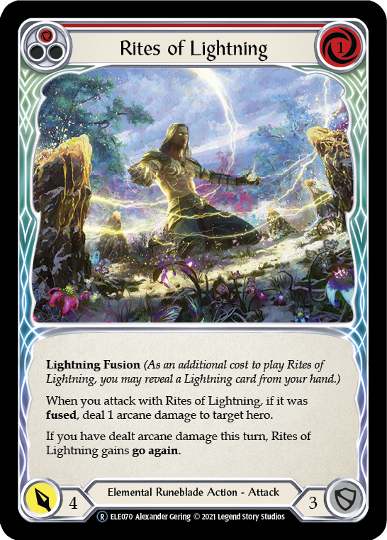 Rites of Lightning (Red) [U-ELE070] (Tales of Aria Unlimited)  Unlimited Rainbow Foil | Kessel Run Games Inc. 