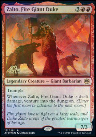 Zalto, Fire Giant Duke [Dungeons & Dragons: Adventures in the Forgotten Realms Prerelease Promos] | Kessel Run Games Inc. 