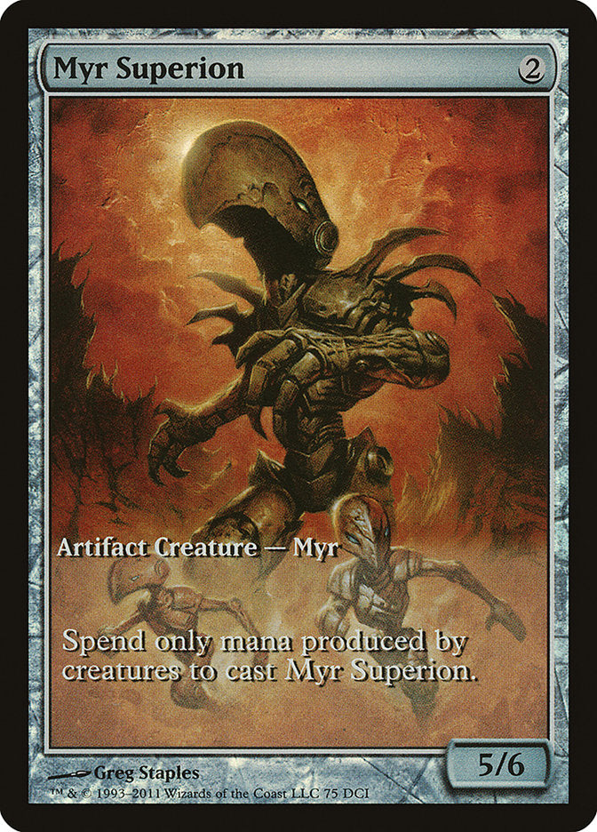 Myr Superion (Game Day) (Extended Art) [New Phyrexia Promos] | Kessel Run Games Inc. 