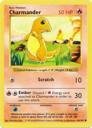 Charmander (46/102) [Base Set Shadowless Unlimited] | Kessel Run Games Inc. 