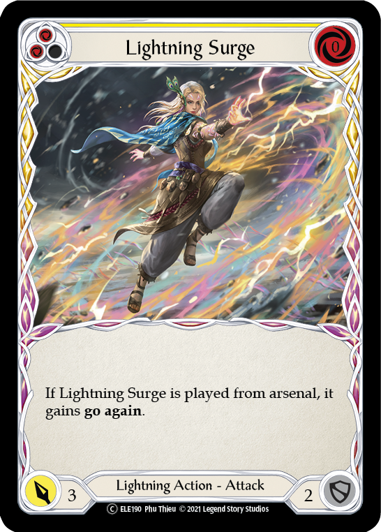 Lightning Surge (Yellow) [U-ELE190] (Tales of Aria Unlimited)  Unlimited Rainbow Foil | Kessel Run Games Inc. 