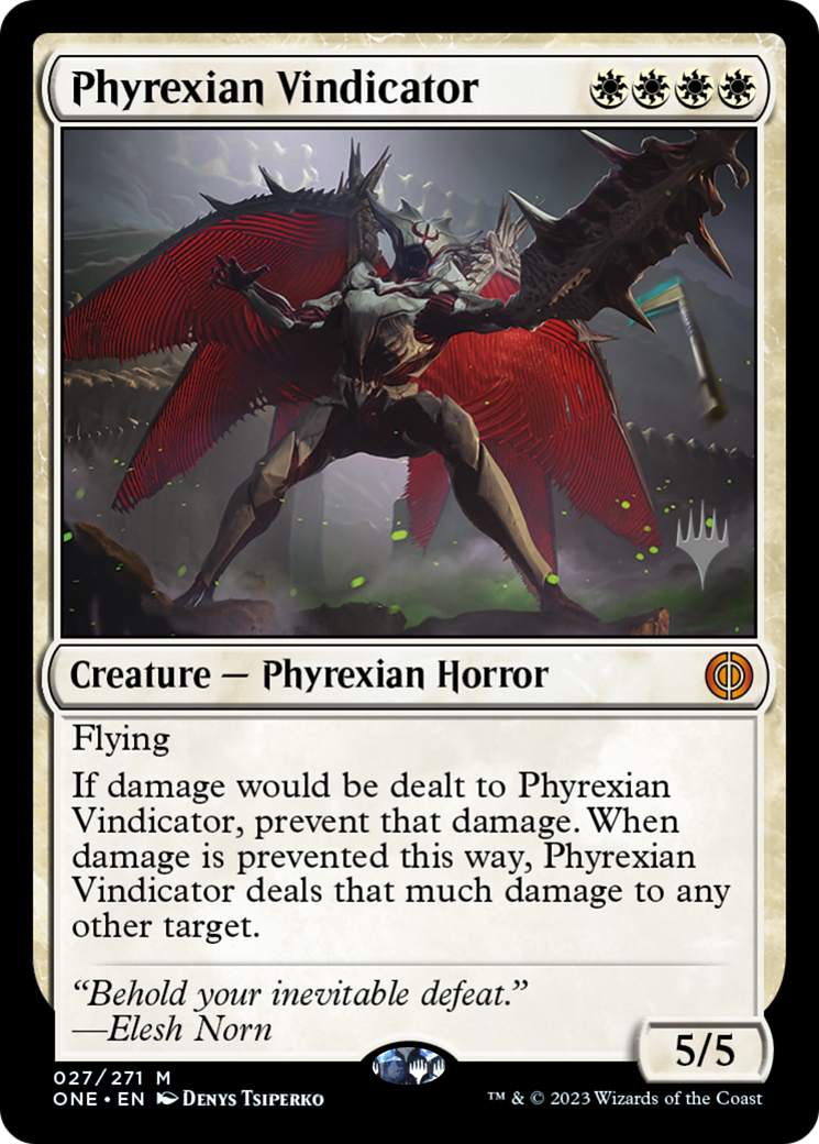 Phyrexian Vindicator (Promo Pack) [Phyrexia: All Will Be One Promos] | Kessel Run Games Inc. 