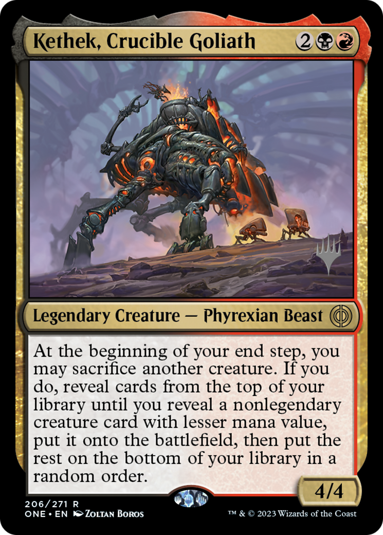Kethek, Crucible Goliath (Promo Pack) [Phyrexia: All Will Be One Promos] | Kessel Run Games Inc. 