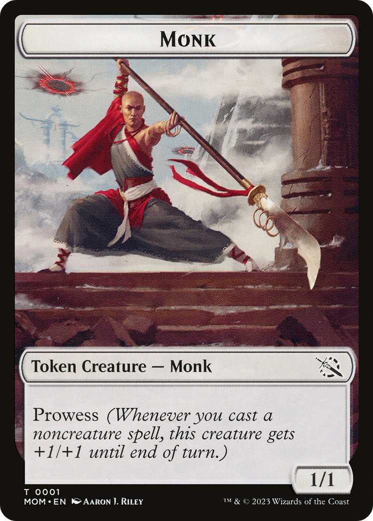 Monk // Spirit (13) Double-Sided Token [March of the Machine Tokens] | Kessel Run Games Inc. 