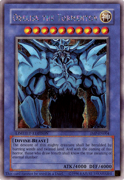 Obelisk the Tormentor [JMP-EN004] Secret Rare | Kessel Run Games Inc. 