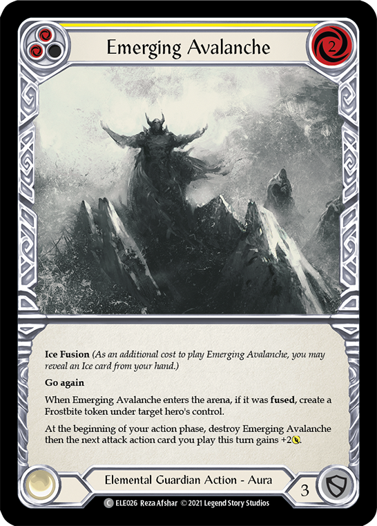 Emerging Avalanche (Yellow) [ELE026] (Tales of Aria)  1st Edition Rainbow Foil | Kessel Run Games Inc. 