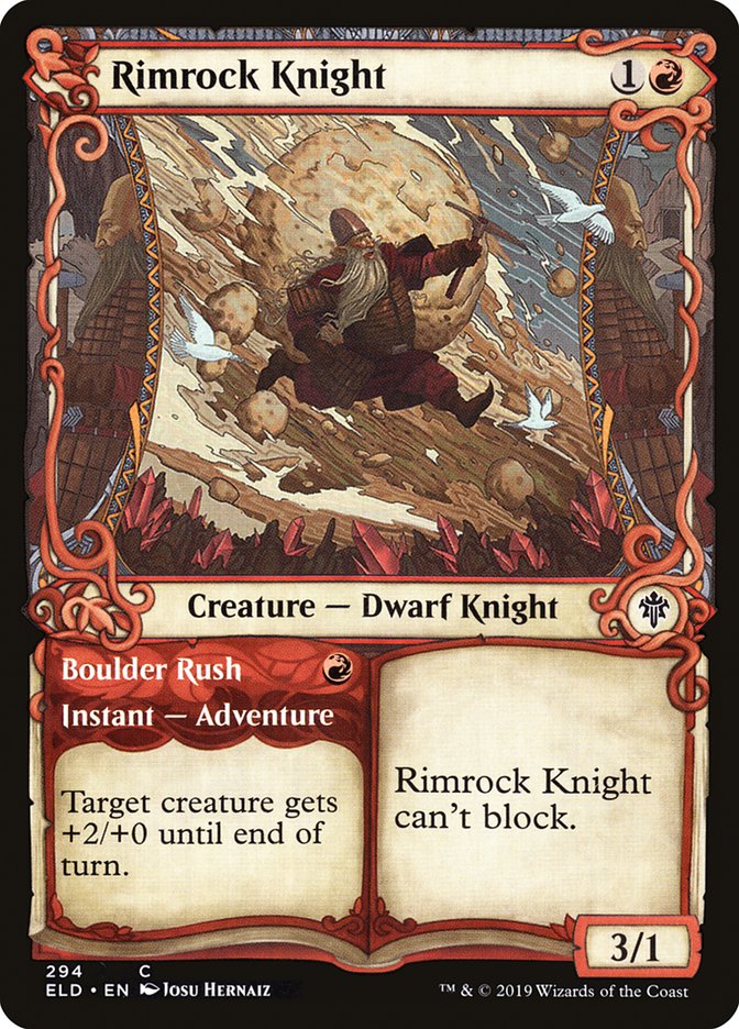 Rimrock Knight // Boulder Rush (Showcase) [Throne of Eldraine] | Kessel Run Games Inc. 