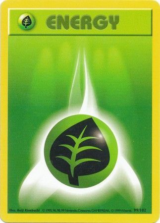 Grass Energy (99/102) [Base Set Shadowless Unlimited] | Kessel Run Games Inc. 