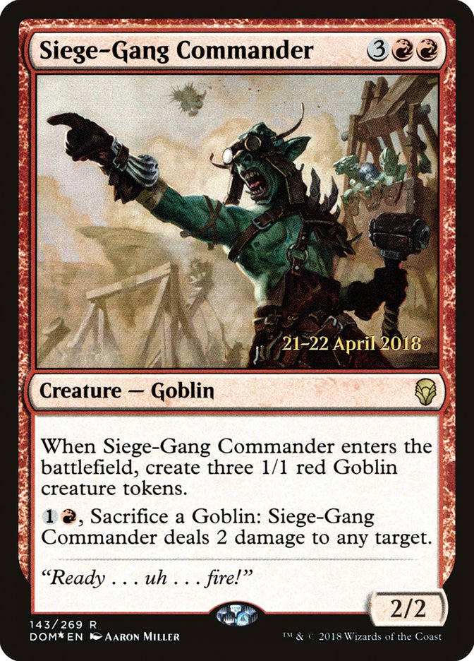 Siege-Gang Commander [Dominaria Prerelease Promos] | Kessel Run Games Inc. 