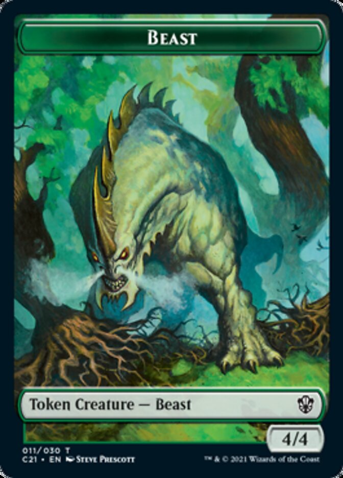 Beast (011) // Insect Double-Sided Token [Commander 2021 Tokens] | Kessel Run Games Inc. 