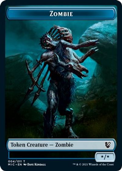 Zombie (005) // Zombie (004) Double-Sided Token [Innistrad: Midnight Hunt Commander Tokens] | Kessel Run Games Inc. 
