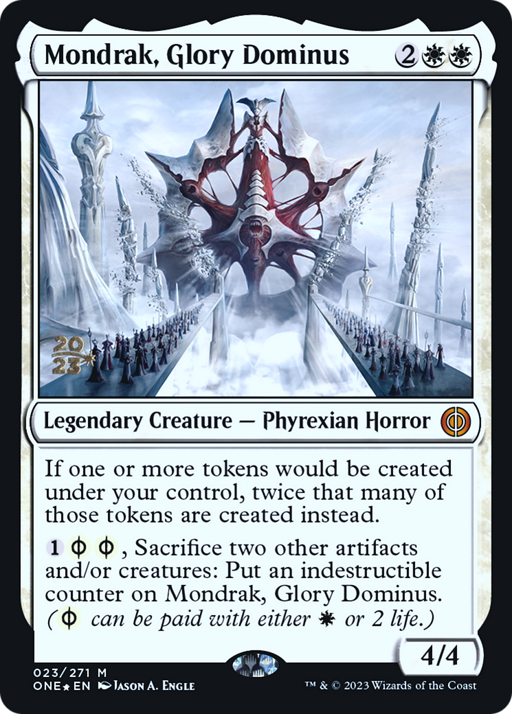 Mondrak, Glory Dominus [Phyrexia: All Will Be One Prerelease Promos] | Kessel Run Games Inc. 