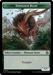 Dinosaur Beast // Dinosaur Double-Sided Token [The Lost Caverns of Ixalan Commander Tokens] | Kessel Run Games Inc. 