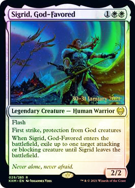 Sigrid, God-Favored [Kaldheim Prerelease Promos] | Kessel Run Games Inc. 