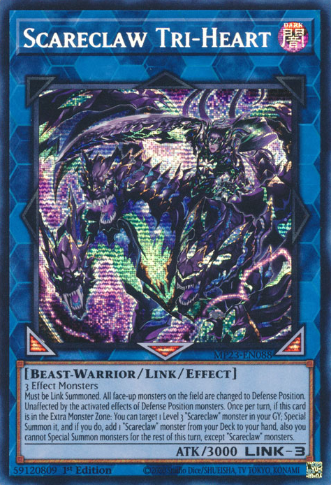 Scareclaw Tri-Heart [MP23-EN088] Prismatic Secret Rare | Kessel Run Games Inc. 