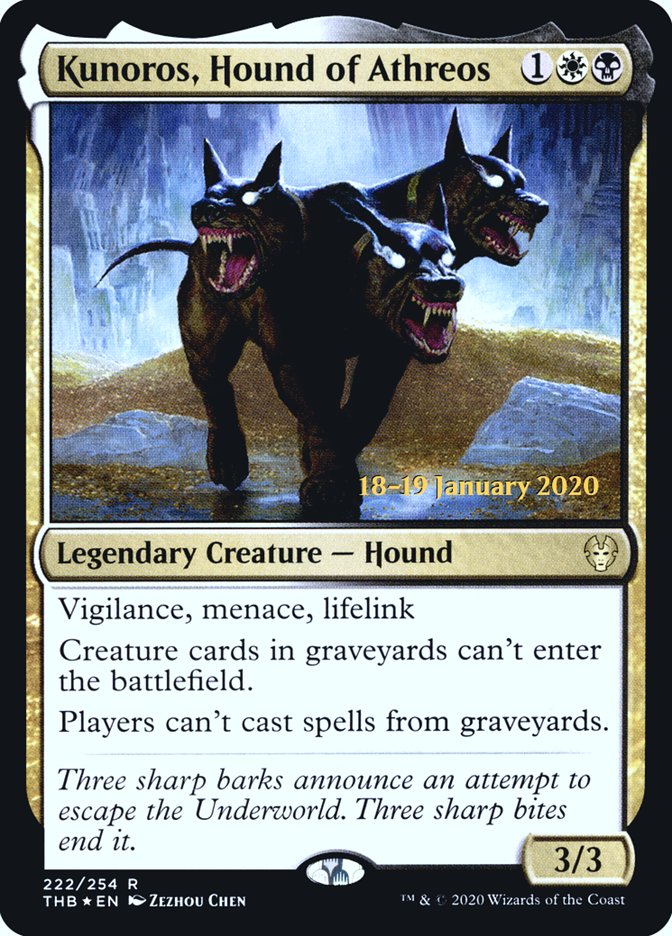 Kunoros, Hound of Athreos [Theros Beyond Death Prerelease Promos] | Kessel Run Games Inc. 