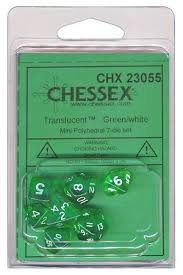 Translucent: Mini 7pc Polyhedral Dice Set | Kessel Run Games Inc. 