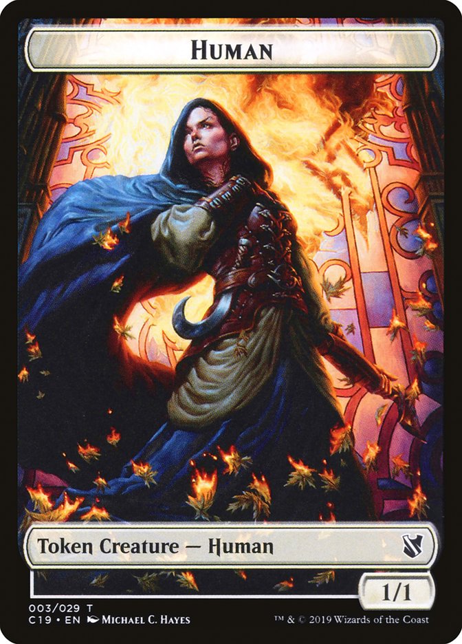 Pegasus // Human Double-Sided Token [Commander 2019 Tokens] | Kessel Run Games Inc. 