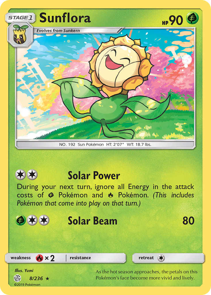 Sunflora (8/236) [Sun & Moon: Cosmic Eclipse] | Kessel Run Games Inc. 