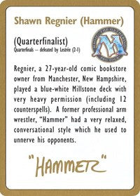 1996 Shawn "Hammer" Regnier Biography Card [World Championship Decks] | Kessel Run Games Inc. 