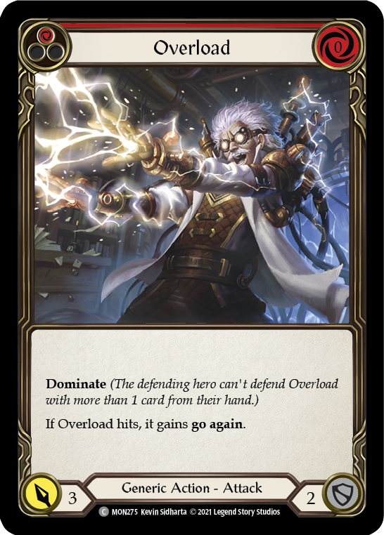 Overload (Red) [MON275-RF] (Monarch)  1st Edition Rainbow Foil | Kessel Run Games Inc. 