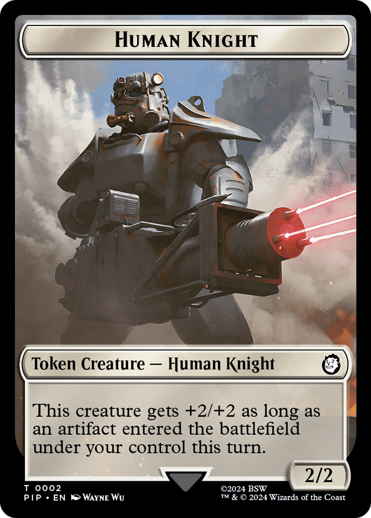 Human Knight // Food (0014) Double-Sided Token [Fallout Tokens] | Kessel Run Games Inc. 