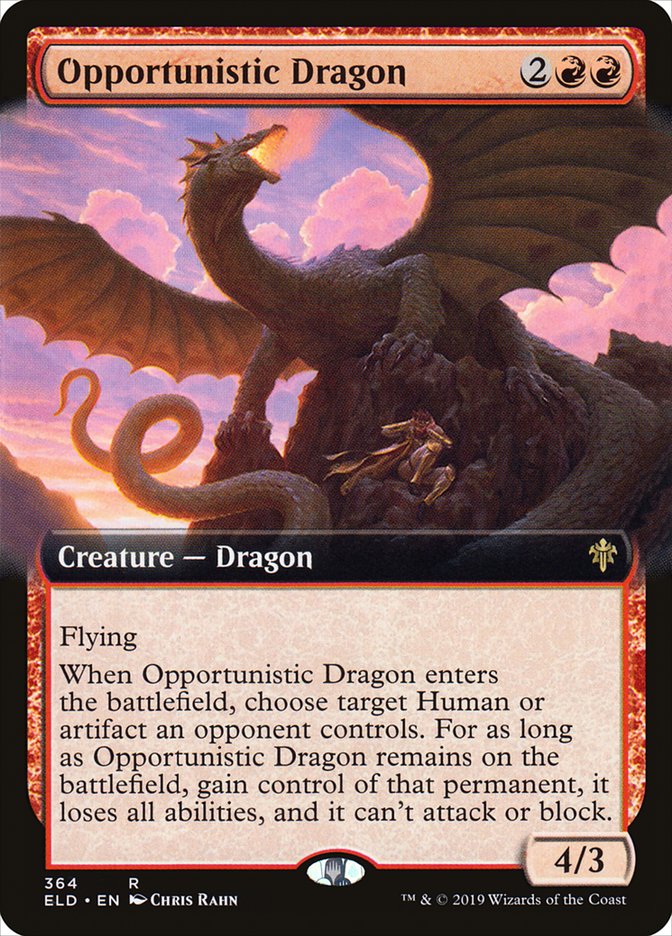 Opportunistic Dragon (Extended Art) [Throne of Eldraine] | Kessel Run Games Inc. 