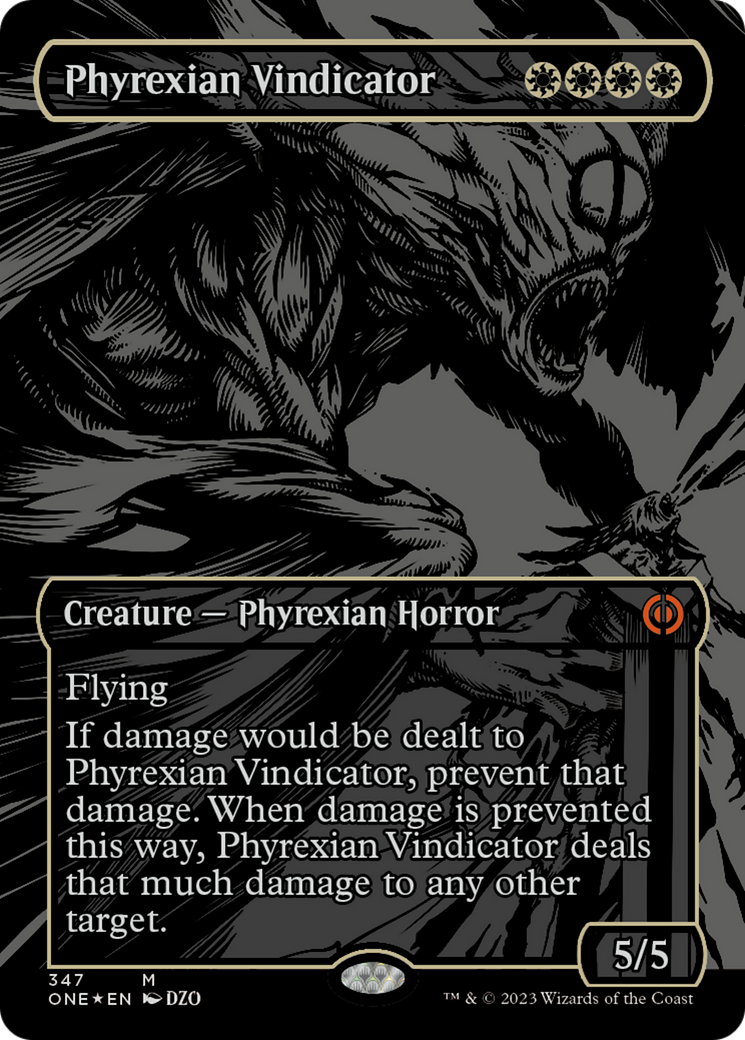 Phyrexian Vindicator (Oil Slick Raised Foil) [Phyrexia: All Will Be One] | Kessel Run Games Inc. 