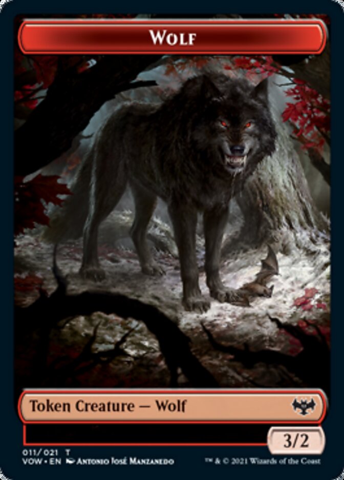 Wolf Token (011) [Innistrad: Crimson Vow Tokens] | Kessel Run Games Inc. 
