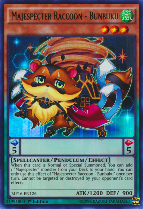 Majespecter Raccoon - Bunbuku [MP16-EN126] Ultra Rare | Kessel Run Games Inc. 