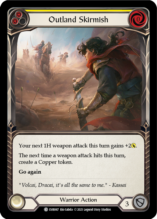 Outland Skirmish (Yellow) [EVR067] (Everfest)  1st Edition Rainbow Foil | Kessel Run Games Inc. 