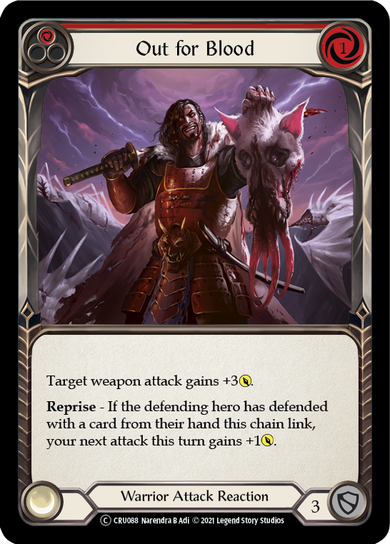 Out for Blood (Red) [U-CRU088] (Crucible of War Unlimited)  Unlimited Rainbow Foil | Kessel Run Games Inc. 