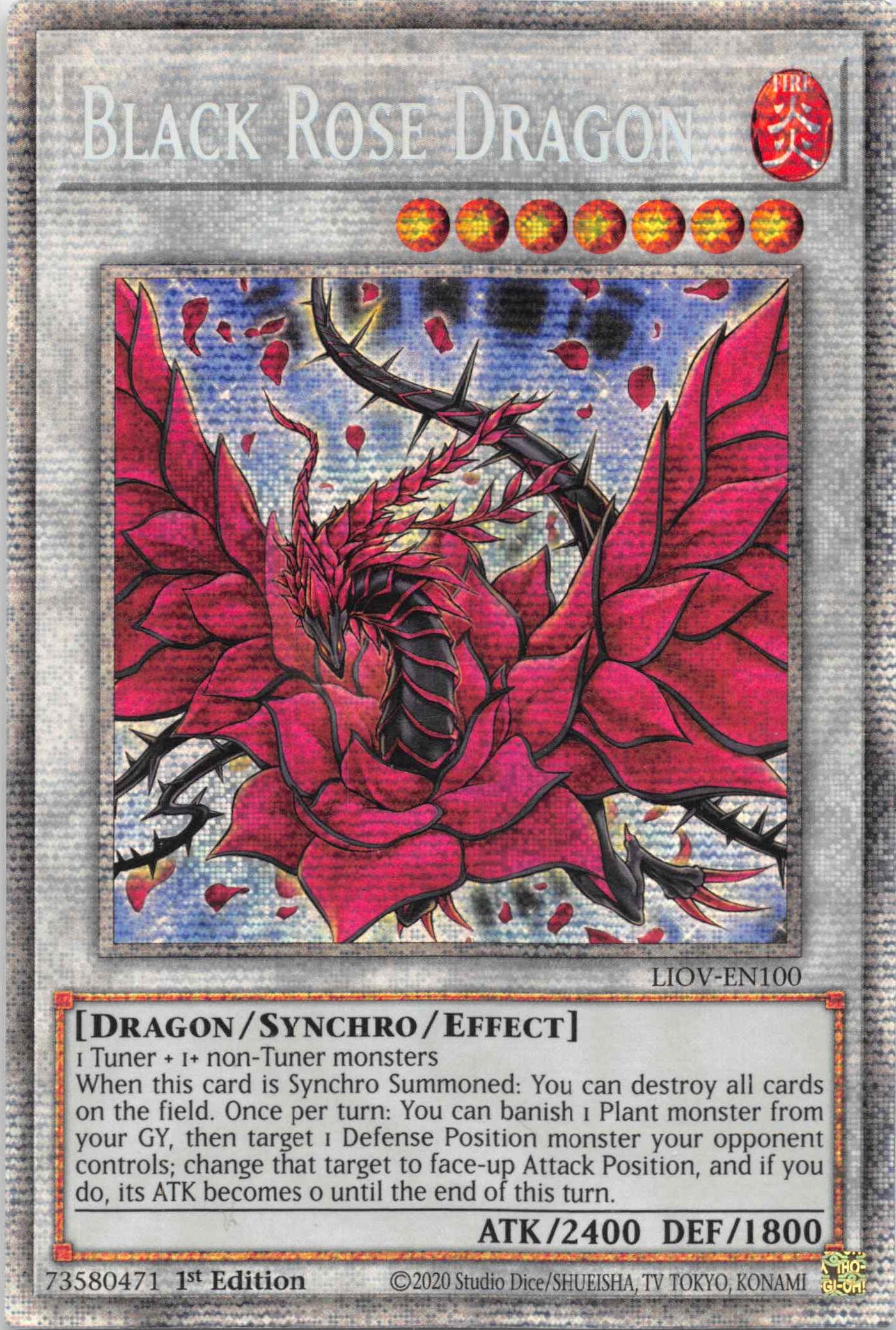 Black Rose Dragon [LIOV-EN100] Starlight Rare | Kessel Run Games Inc. 
