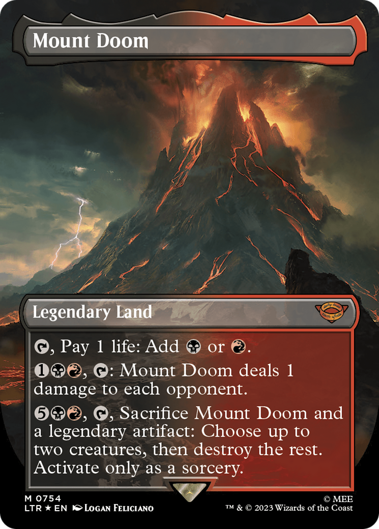Mount Doom (Borderless) (Surge Foil) [The Lord of the Rings: Tales of Middle-Earth] | Kessel Run Games Inc. 