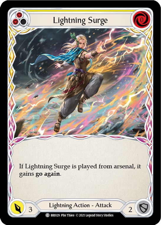 Lightning Surge (Yellow) [BRI029] (Tales of Aria Briar Blitz Deck)  1st Edition Normal | Kessel Run Games Inc. 