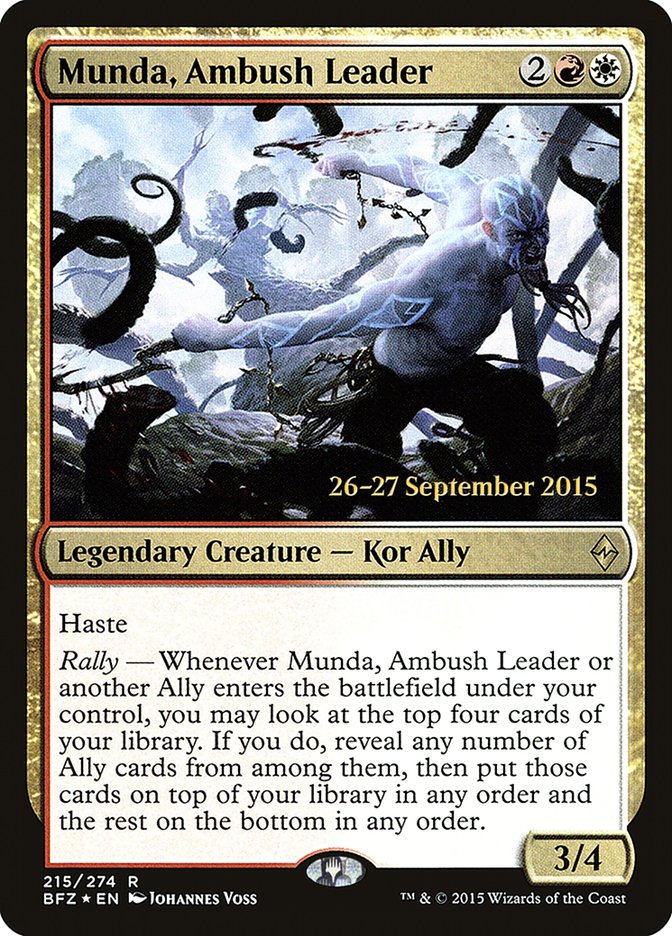 Munda, Ambush Leader [Battle for Zendikar Prerelease Promos] | Kessel Run Games Inc. 