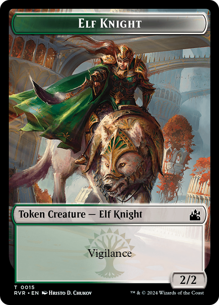 Elf Knight // Zombie Double-Sided Token [Ravnica Remastered Tokens] | Kessel Run Games Inc. 