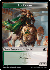 Elf Knight // Angel (0002) Double-Sided Token [Ravnica Remastered Tokens] | Kessel Run Games Inc. 