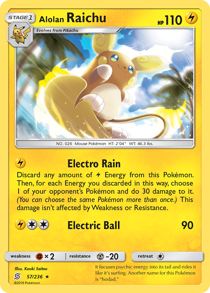 Alolan Raichu (57/236) [Sun & Moon: Unified Minds] | Kessel Run Games Inc. 