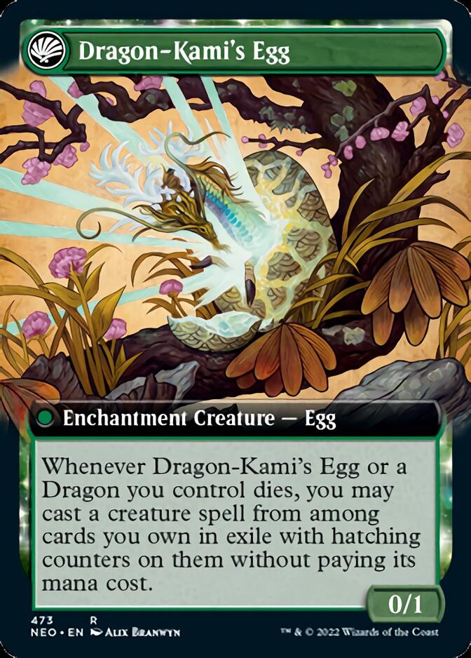 The Dragon-Kami Reborn // Dragon-Kami's Egg (Extended Art) [Kamigawa: Neon Dynasty] | Kessel Run Games Inc. 