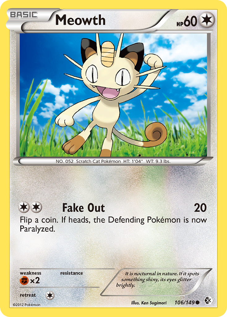 Meowth (106/149) [Black & White: Boundaries Crossed] | Kessel Run Games Inc. 