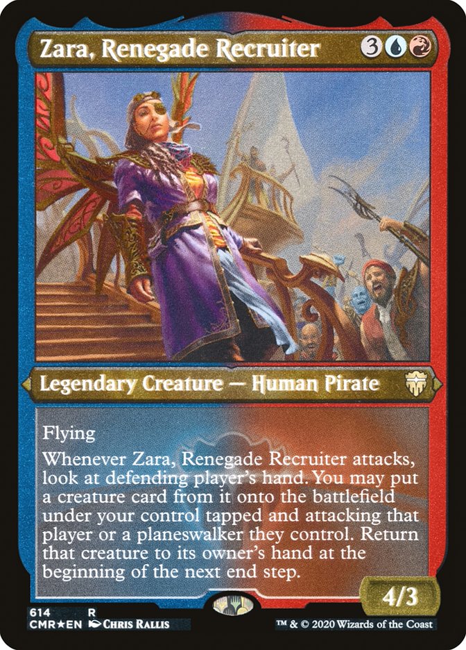 Zara, Renegade Recruiter (Etched) [Commander Legends] | Kessel Run Games Inc. 