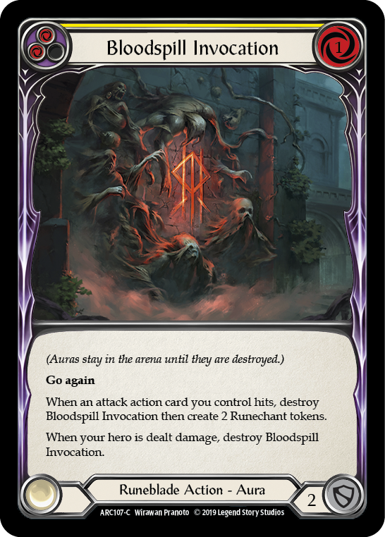 Bloodspill Invocation (Yellow) [ARC107-C] (Arcane Rising)  1st Edition Rainbow Foil | Kessel Run Games Inc. 