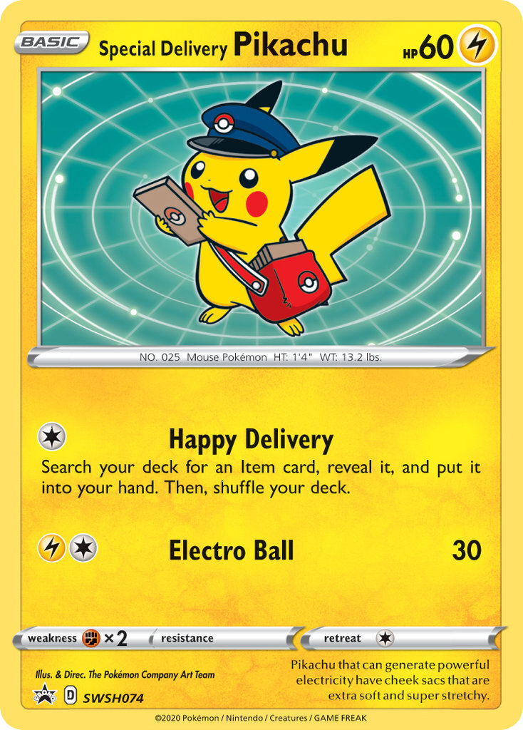 Special Delivery Pikachu (SWSH074) [Sword & Shield: Black Star Promos] | Kessel Run Games Inc. 